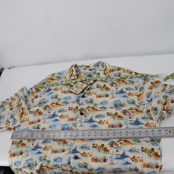 NWT Disney Shirt Mens Large Tomorrowland Frontierland Hawaiian Button Up MAP - Picture 13 of 16